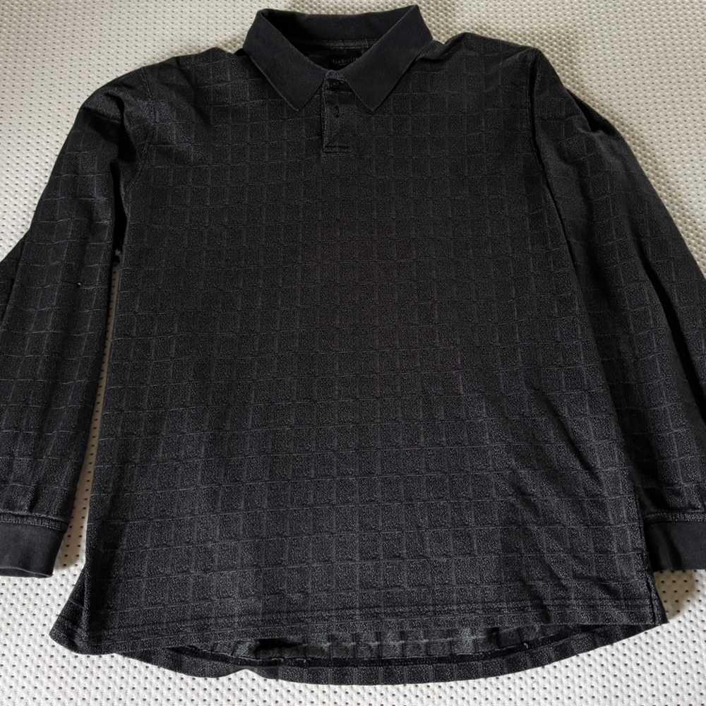 LONG-SLEEVE Van Heusen Boxed Polo, Charcoal